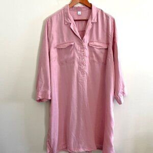 Old Navy Pink Chambray Half Button Front Baggy Shirt Dress Size XXL